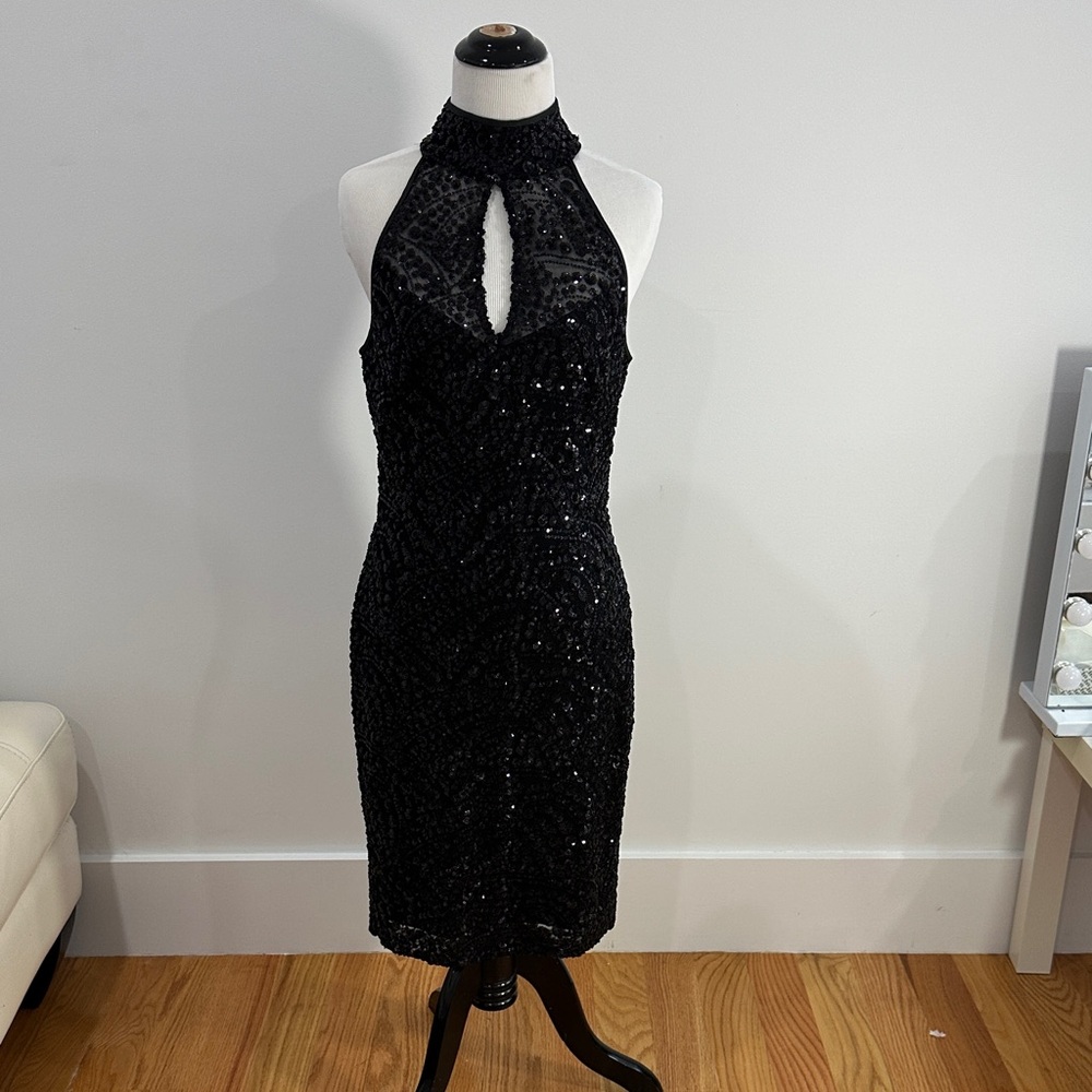 Ralph Lauren Black Sequin Party Dress | Size 6